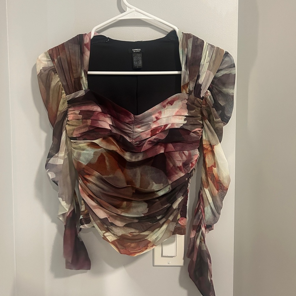 Express Long Sleeve Ruched Top